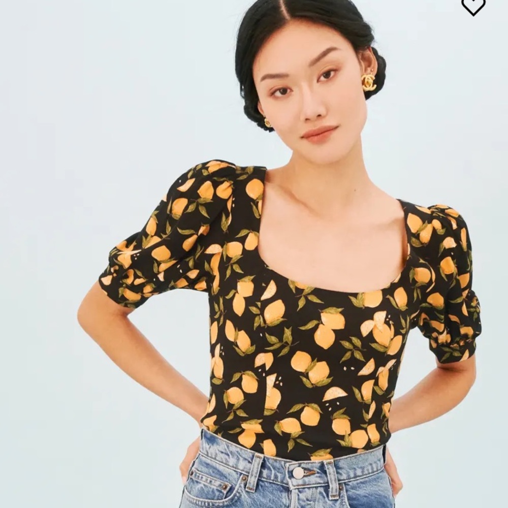 Reformation Cave Top in Lemon Drop